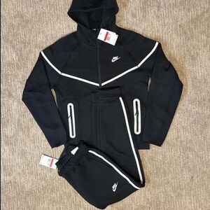Nike Black and White Hooded Tracksuit